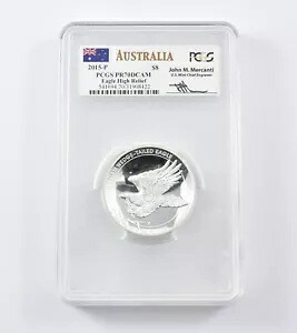 2015 P オーストラリア $8 オオワシ ハイレリーフ メルカンティ PR70 PCGS *0118｜WORLD RESOURCE【KING店】