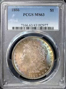 1886-P $1 モルガン シルバー ダラー PCGS MS 63 |調色未流通｜WORLD RESOURCE【KING店】