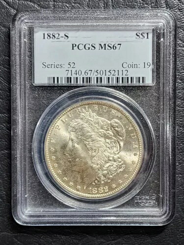 このグレードでは希少、1882 S モーガン シルバー ダラー、PCGS で美しい MS 67 に格付けされました。|WORLD RESOURCE【KING店】