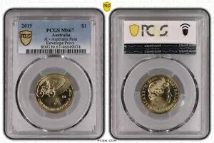 オーストラリア 2019 コインハント A $1「封筒プライベートマーク」 PCGS MS67 タフグレード