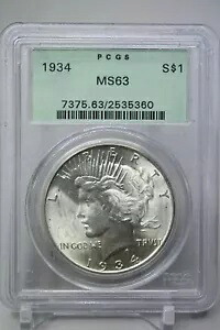 1934 ピース シルバー ダラー PCGS MS63 OGH #5360｜WORLD RESOURCE【KING店】