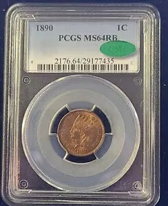 1890 インディアン セント PCGS MS 64 RB CAC 承認。｜WORLD RESOURCE【KING店】 146,850円