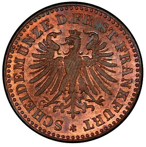 「FINEST KNOWN」@ PCGS & NGC GERMAN HELLER 1864 PCGS MS66 RB UBER-COOL-GEM TONED｜WORLD RESOURCE【KING店】