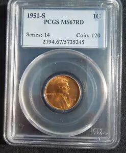 1951-S リンカーン ウィート セント PCGS MS-67RD によりグレーディング｜WORLD RESOURCE【KING店】