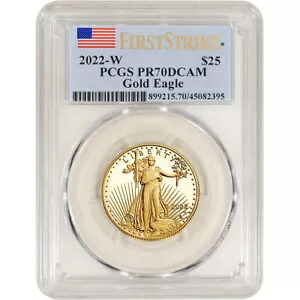 2022 W アメリカン ゴールド イーグル プルーフ 1/2 オンス $25 - PCGS PR70 DCAM ファースト ストライク|WORLD RESOURCE【KING店】
