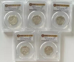 2016-S ATB NP クォーター プルーフ セット CLAD 発行初日 FDOI ラベル PCGS PR70