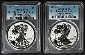 2021-W、2021-S PCGS PR70 リバースプルーフ アメリカン シルバー イーグル - T1 & T2 OGP|WORLD RESOURCE【KING店】