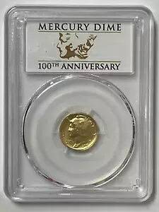 2016-W 10C アメリカン リバティ マーキュリー ダイム 1/10 オンス ゴールド コイン PCGS SP-70 FS|WORLD RESOURCE【KING店】