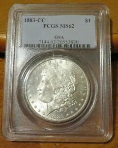 1883-CC モーガン シルバー ダラー PCGS MS62 GSA ブルー ラベル スラブ|WORLD RESOURCE【KING店】