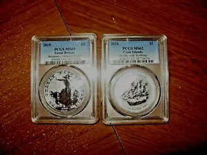 2019 PCGS MS 69 イギリス ブリタニア東洋国境。 2018 PCGS MS 62 クックは｜WORLD RESOURCE【KING店】