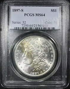 1897-S モルガン ダラー PCGS グレーディング MS64 ベター デイト コイン 素晴らしい光沢 派手｜WORLD RESOURCE【KING店】