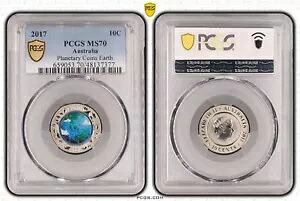 オーストラリア 2017 プラネタリー コイン アース 10c PCGS MS70 Eq トップ ポップ #7377