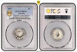 オーストラリア 2017 プラネタリー コイン マーキュリー 5c PCGS MS70 Eq トップ ポップ #8627
