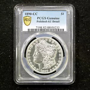 1890-CC モルガン ドル - PCGS AU 詳細 - ポリッシュ仕上げ|WORLD RESOURCE【KING店】