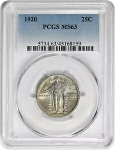 1920 スタンディング リバティ シルバー クォーター MS63 PCGS｜WORLD RESOURCE【KING店】
