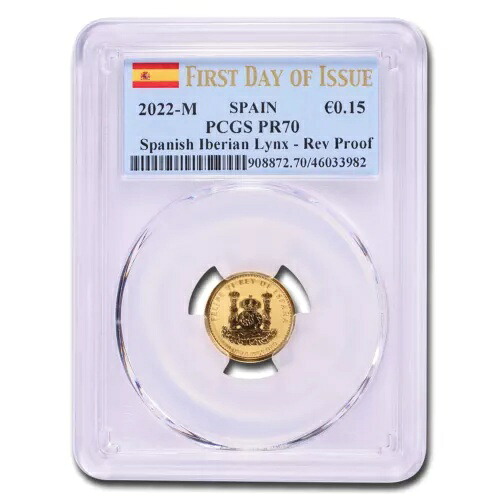 2022-M スペイン 1/10 オンス ゴールド リンクス ダブロン PR-70 PCGS (FDI)｜WORLD RESOURCE【KING店】