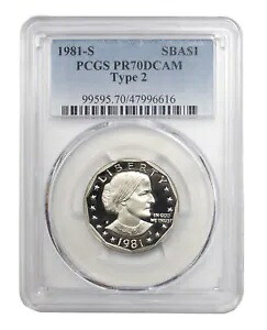 1981 -S スーザン B アンソニー プルーフ ドル タイプ 2 (SBA) DCAM PCGS PR70｜WORLD RESOURCE【KING店】
