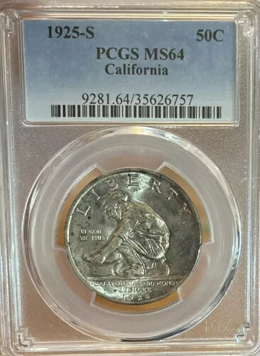 1925-S PCGS MS64 カリフォルニア記念シルバー ハーフダラー|WORLD RESOURCE【KING店】