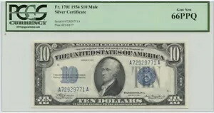 1934 $10 シルバー サート FR#1701 PCGS 66 ジェム 新品 PPQ ミュール｜WORLD RESOURCE【KING店】