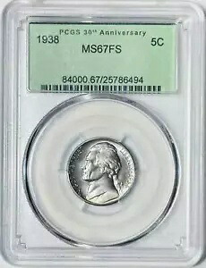 1938 P ニッケル ジェファーソン PCGS MS-67 FS