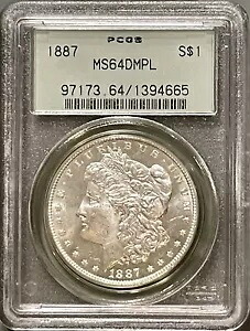 1887-P モルガン ダラー PCGS 認定 MS64DMPL オールド グリーン ホルダー (OGH)|WORLD RESOURCE【KING店】