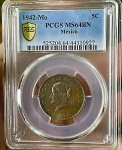 1942 5 センタボス - ホセファ オルティス デ ドミンゲス - PCGS MS 64 BN