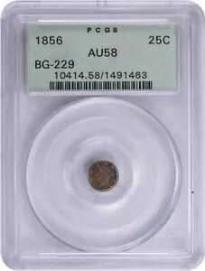 1856 クォーターダラー カリフォルニア ゴールド BG-229 AU58 PCGS|WORLD RESOURCE【KING店】