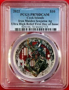 2022 クック諸島 アイアン メイデン センジュツ、PCGS PR70 2 オンスシルバーボックス/COA 185,900円