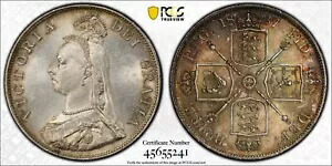 1887年 イギリス グレートブリテン ビクトリア ダブル フローリン シルバー コイン PCGS MS63｜WORLD RESOURCE【KING店】