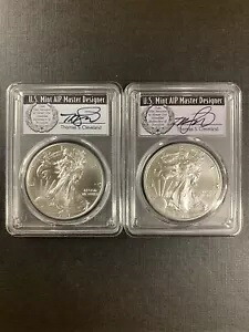 2021 PCGS MS70 シルバー イーグル - (2) コイン セット FDOI - クリーブランド