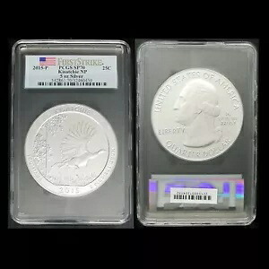 2015-P ファースト ストライク PCGS SP70 25C キサッチー ルイジアナ NP 5 オンス シルバー