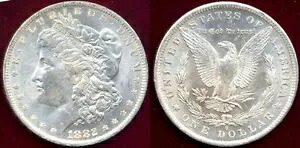 1882-O $1 印象的で大胆なディテール ミントの光沢のある白を基調としたオリジナルカラー