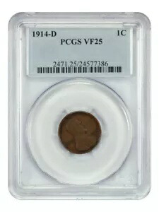1914-D 1C PCGS VF25BN - リンカーン セント (ウィート リバース) - 基準日 186,450円