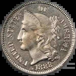 1888 3 セント ニッケル プルーフ PCGS PR64 CAM ナイス アイ アピール ストロング ストライク｜WORLD RESOURCE【KING店】