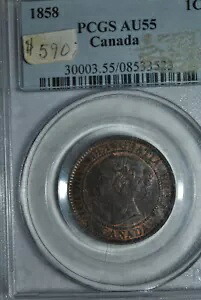 1858 カナダ ラージ セント PCGS AU55｜WORLD RESOURCE【KING店】