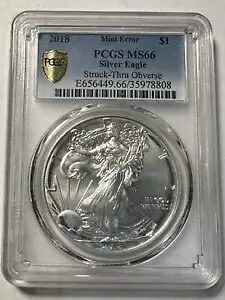 2018 P シルバー イーグルス PCGS MS-66 ストラックスルー 表面｜WORLD RESOURCE【KING店】