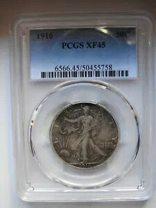 1916-(P) ウォーキング リバティー ハーフダラー PCGS XF-45｜WORLD RESOURCE【KING店】