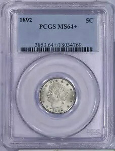 1892 リバティ V ニッケル 5c PCGS MS64+ プラスグレード!｜WORLD RESOURCE【KING店】