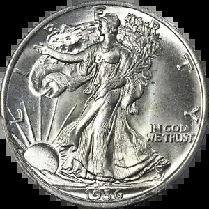 1936-P ウォーキング リバティ ハーフ PCGS MS66 ブレイジング ホワイト ジェム 素晴らしいアイアピール｜WORLD RESOURCE【KING店】