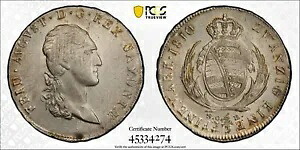 1810 SGH ザクセン ドイツ 2/3 ターラー PCGS MS62 グレート アイ アピール トップ ポップ 1/0 2348｜WORLD RESOURCE【KING店】