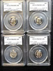 1975-S から 2002-S ルーズベルト ダイム - PCGS グレード PF69 DCAM - (28 コインの 1 グループ)