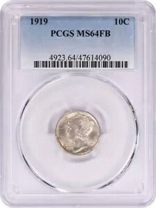 1919 マーキュリー シルバー ダイム MS64FB PCGS｜WORLD RESOURCE【KING店】