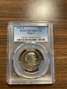 1981-S タイプ 2 スーザン B. アンソニー ドル SBA$1 PCGS プルーフ PR PF 70 ディープ カメオ|WORLD RESOURCE【KING店】