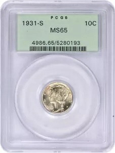 1931-S マーキュリー シルバー ダイム MS65 PCGS｜WORLD RESOURCE【KING店】