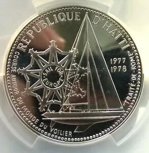 ハイチ 1977 ヨーロッパ マーケット 100 グールド PCGS PR68 銀貨、プルーフ|WORLD RESOURCE【KING店】