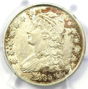 1835 キャップド バスト クォーター 25C - PCGS AU 詳細 - 希少な早期認定コイン