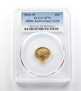 2016-W ゴールド マーキュリー ダイム 100 周年記念 SP70 PCGS *0983