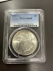 1884-CC $1 モーガン シルバー ダラー - 主要日付 カーソンシティ - PCGS MS 64 ~113807
