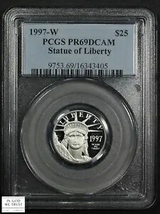 1997 W $25 25 ドル 1/4 オンス プラチナ 自由の女神 PCGS PR 69 DCAM