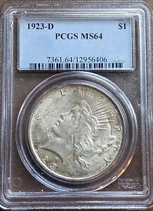 1923年 D $1 平和銀貨 PCGS MS 64 デンバー｜WORLD RESOURCE【KING店】
